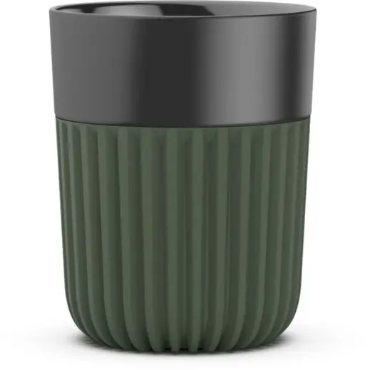 Sengetti Ribbed Coffee Mug Black-Deep Olive